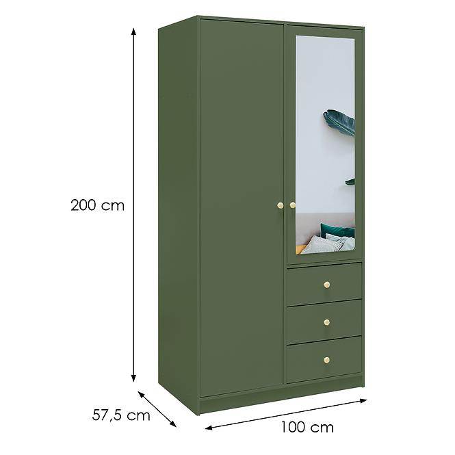 Schrank Siena 2 D2 flaschengrün / spiegel