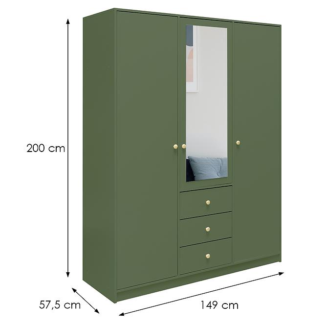 Schrank Siena 2 D3 flaschengrün / spiegel
