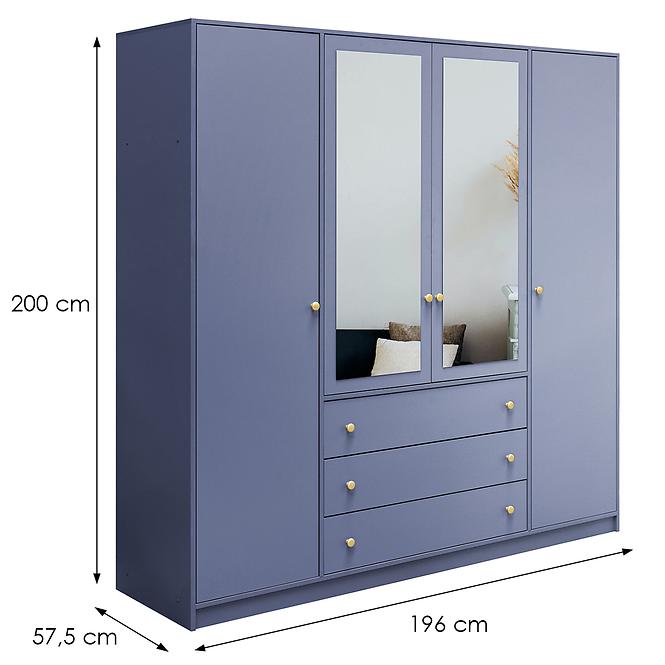 Schrank Siena 2 D4 gedämpftes blau / spiegel