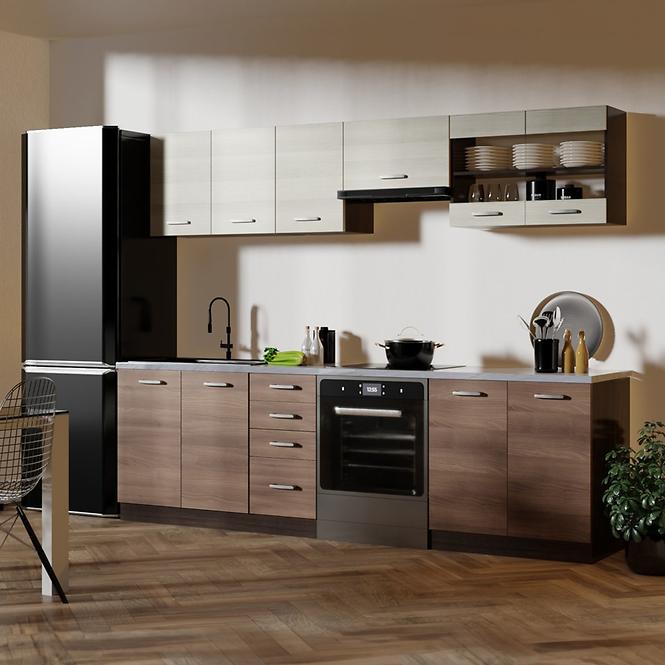Küchenzeile Amanda 2 260 ZB 28mm eiche hamonix/priene arden/kor. wenge