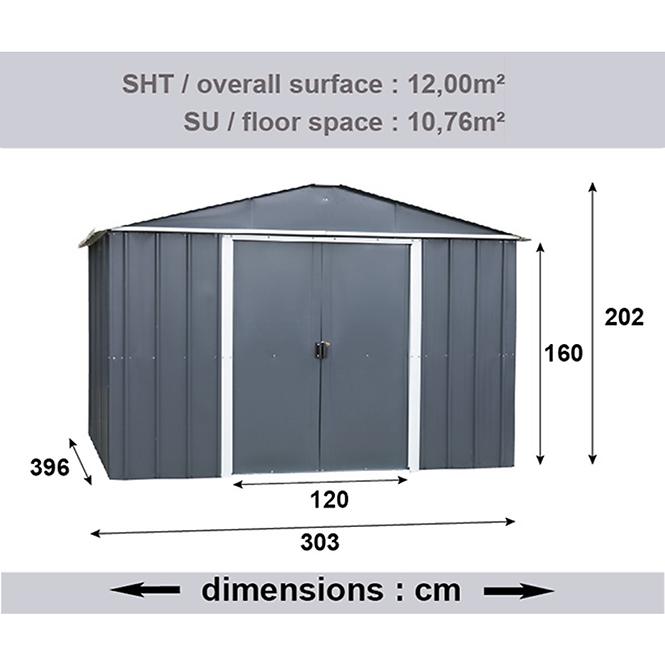 Metall-Gartenhaus 1013AEYZ 303x396 cm anthrazit