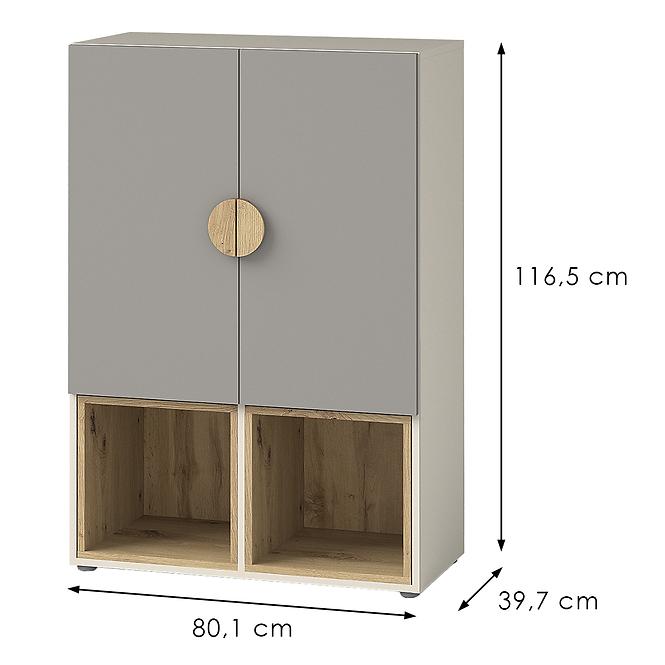 Kommode Melo ME6 2D2K Cashmere/Eiche Artisan Antracit
