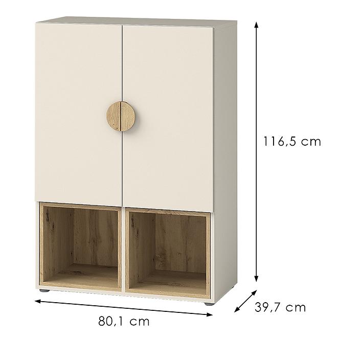Kommode Melo ME6 2D2K Cashmere/Eiche Artisan Cashmere
