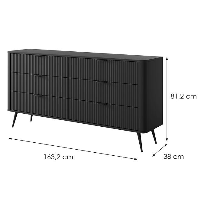 Kommode Lante B 163 6S Black