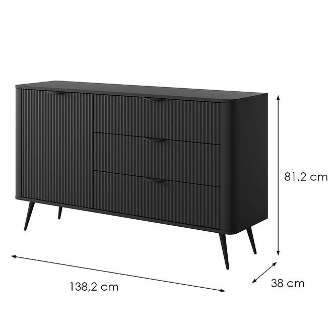Kommode Lante D 138 D3S Black