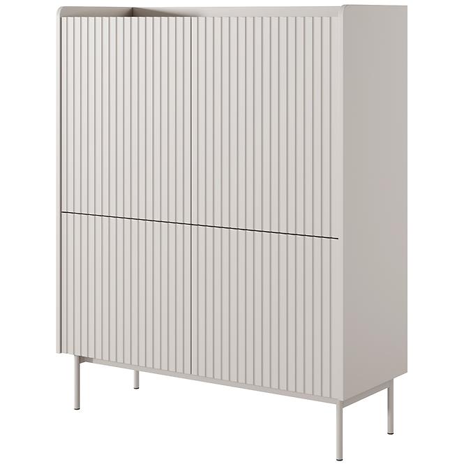 Kommode Level A hoch 103 4D Beige/Eiche Scandi