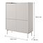 Kommode Level A hoch 103 4D Beige/Eiche Scandi,2