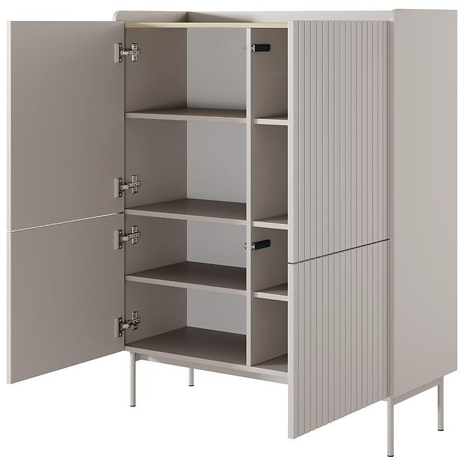 Kommode Level A hoch 103 4D Beige/Eiche Scandi