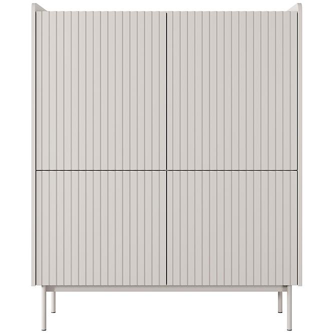 Kommode Level A hoch 103 4D Beige/Eiche Scandi