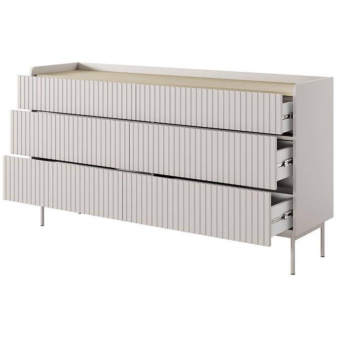 Kommode Level C 153 6S Beige/Eiche Scandi