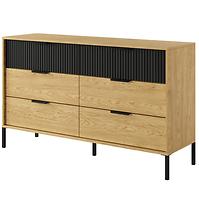 Kommode Baltic B 138 6S Eiche Baltic/Schwarz 