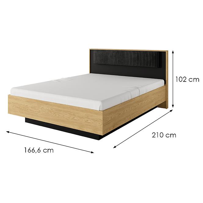 Bett Baltic C 160 Eiche Baltic/Schwarz