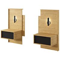 Nachttisch Baltic D Z Led -2 St. Eiche Baltic/Schwarz