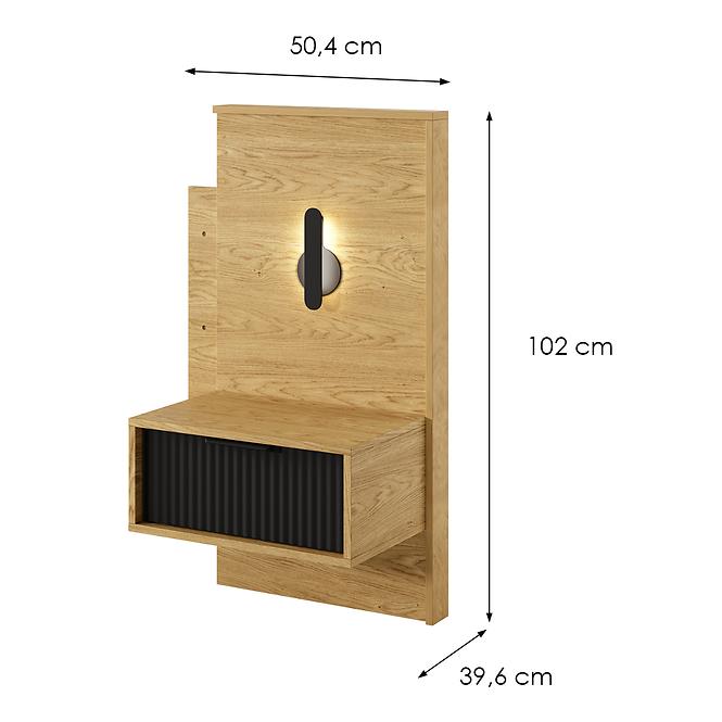 Nachttisch Baltic D Z Led -2 St. Eiche Baltic/Schwarz