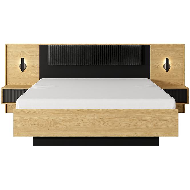 Nachttisch Baltic D Z Led -2 St. Eiche Baltic/Schwarz