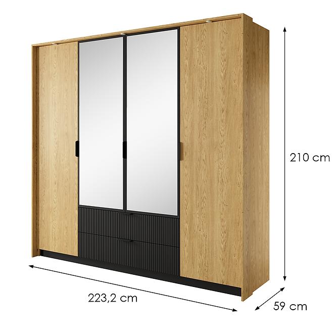 Schrank Baltic A 220 Eiche Baltic/Schwarz