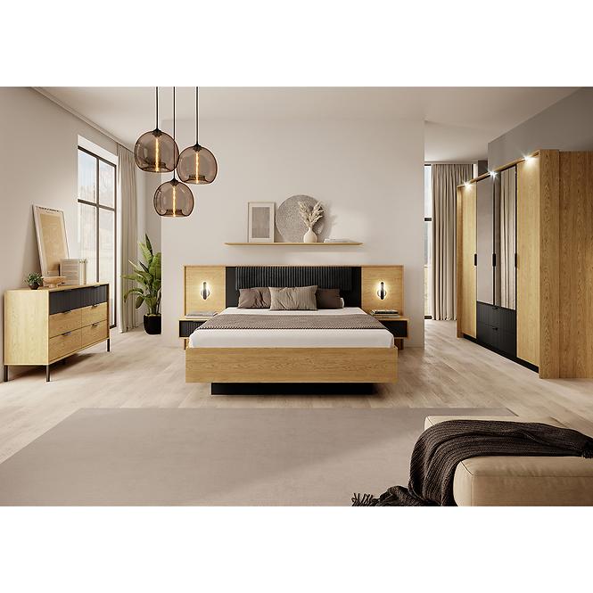 Schrank Baltic A 220 Eiche Baltic/Schwarz