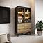 Vitrine Lang A hoch + LED Schwarz/Eiche Evoke ,6