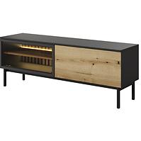 TV Tisch TV Tisch Lang RTV E 150 2d Led Schwarz/Eiche Evoke 