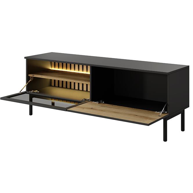 TV Tisch TV Tisch Lang RTV E 150 2d Led Schwarz/Eiche Evoke 