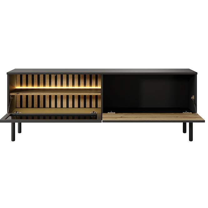TV Tisch TV Tisch Lang RTV E 150 2d Led Schwarz/Eiche Evoke 
