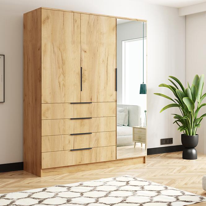 Schrank Bogota 150 Craft Gold+Griff Schwarz