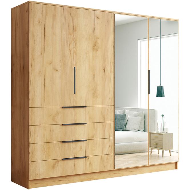 Schrank Bogota 200 Craft Gold+Griff Schwarz
