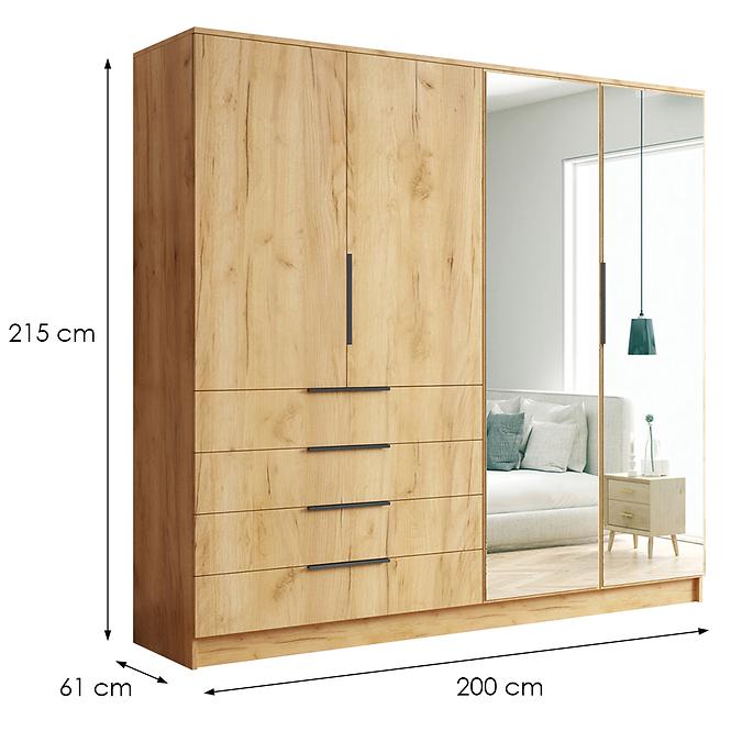 Schrank Bogota 200 Craft Gold+Griff Schwarz,2