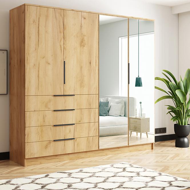 Schrank Bogota 200 Craft Gold+Griff Schwarz,3