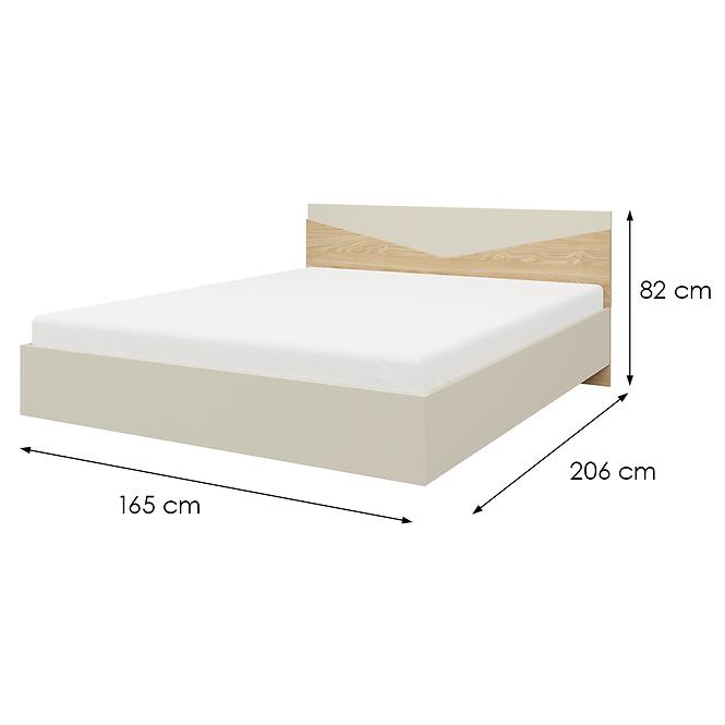 Bett 160 Aston 8 Graubeige/Geölte Eiche