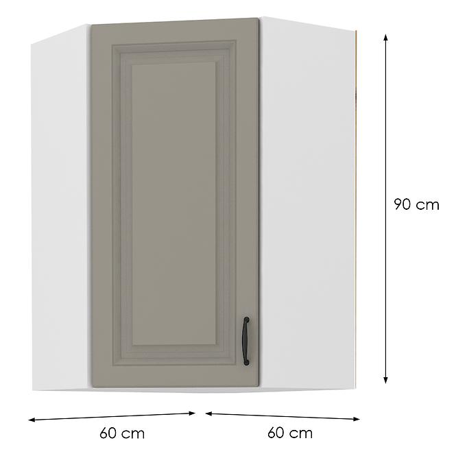 Küchenzeile STILO CLAYGREY/WEISS 60X60 GN-90 1F (45°)