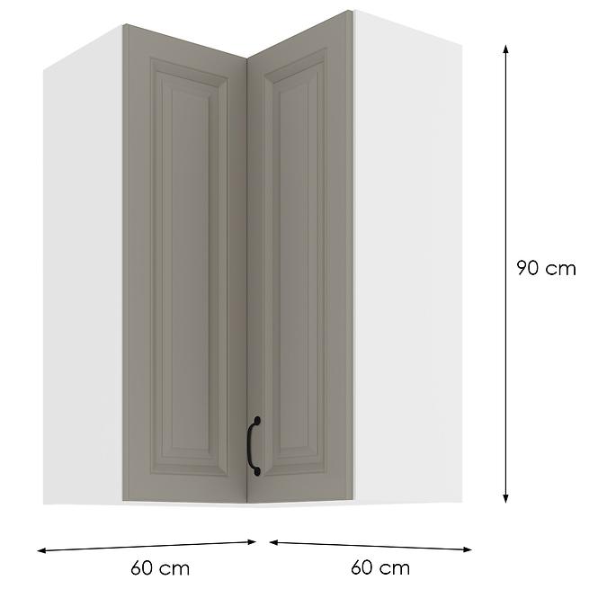Küchenzeile STILO CLAYGREY/WEISS 60X60 GN-90 2F (90°)