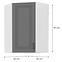 Küchenzeile STILO DUSTGREY/WEISS 60X60 GN-90 1F (45°),2