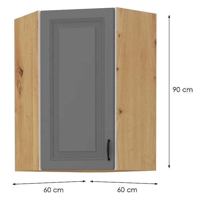 Küchenzeile STILO DUSTGREY/ARTISAN 60X60 GN-90 1F (45°)