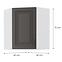 Küchenzeile STILO Graphit/WEISS 60X60 GN-72 1F (45°),2