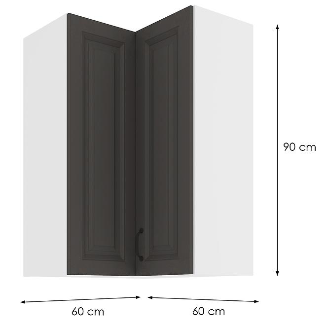 Küchenzeile STILO Graphit/WEISS 60X60 GN-90 2F (90°)