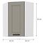 Küchenzeile LUNA CLAYGREY/WEISS 60X60 GN-90 1F (45°),2