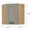 Küchenzeile LUNA CLAYGREY/ARTISAN 60X60 GN-72 1F (45°),2