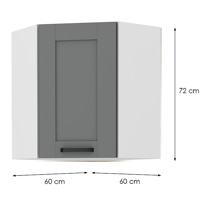Küchenzeile LUNA DUSTGREY/WEISS 60X60 GN-72 1F (45°)