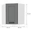 Küchenzeile LUNA DUSTGREY/WEISS 60X60 GN-72 1F (45°),2