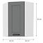 Küchenzeile LUNA DUSTGREY/WEISS 60X60 GN-90 1F (45°),2