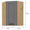 Küchenzeile LUNA DUSTGREY/ARTISAN 60X60 GN-90 1F (45°),2