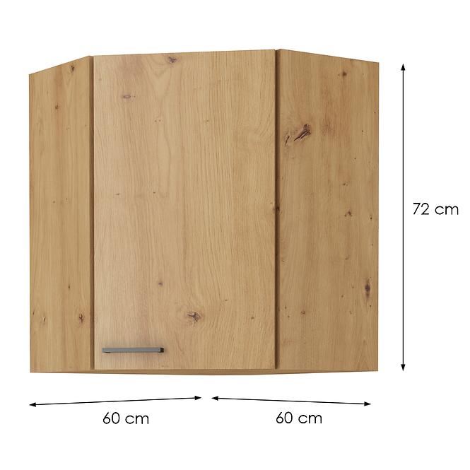 Küchenzeile MODENA SCHWARZ/DĄB ARTISAN 60X60 GN-72 1F (45°)