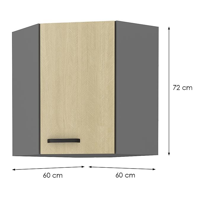 Küchenzeile SCANDI Fischgrätenmuster/Antracyt 60X60 GN-72 1F (45°)