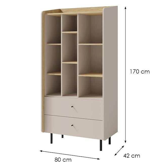 Vitrina Alessio AE6 2S Beige /Eiche