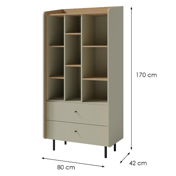 Vitrina Alessio AE6 2S Eukalyptus V/Eiche Baltic