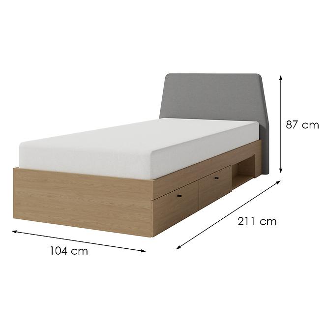 Bett Alessio AE12  90 Eiche Baltic