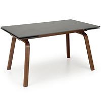 Tisch Lozano 82x140 spiek/stahl – schwarz marmor/nuss