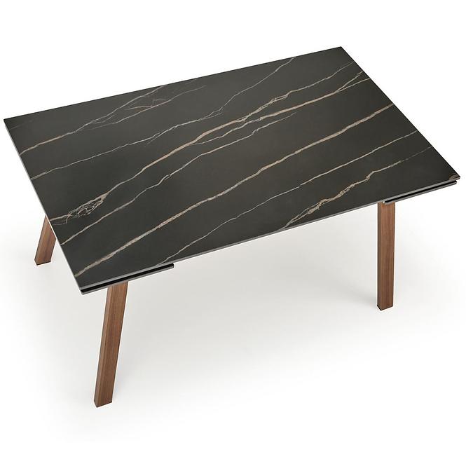 Tisch Lozano 82x140 spiek/stahl – schwarz marmor/nuss