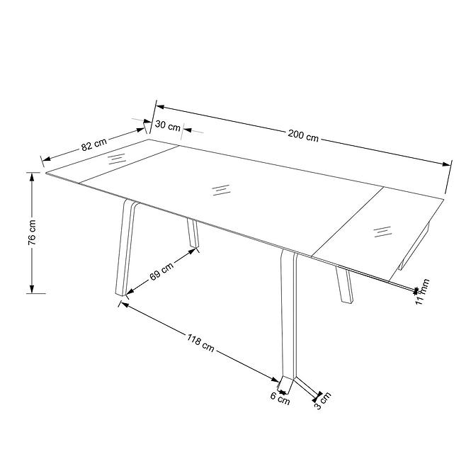 Tisch Lozano 82x140 spiek/stahl – schwarz marmor/nuss
